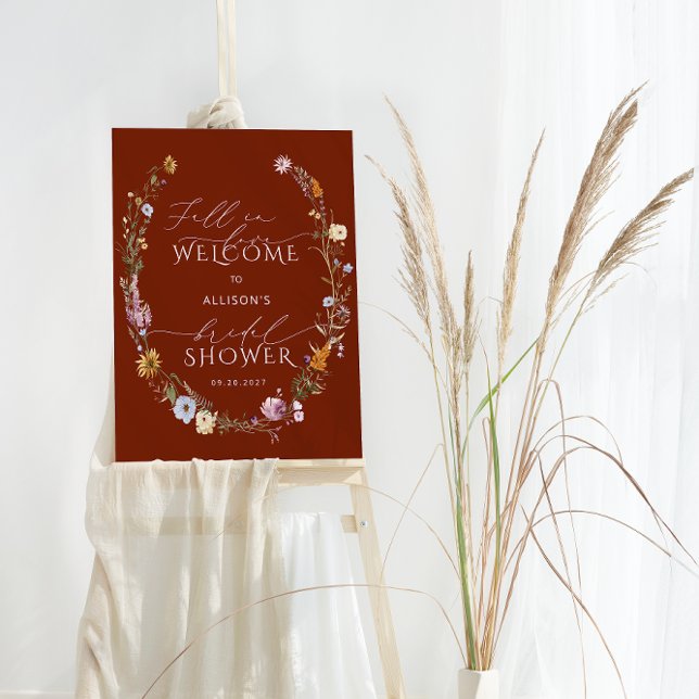 Terracotta Fall in Love Bridal Shower Welcome  Foam Board (Creator Uploaded)