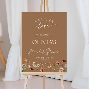 Terracotta Fall in Love Bridal Shower Welcome Sign