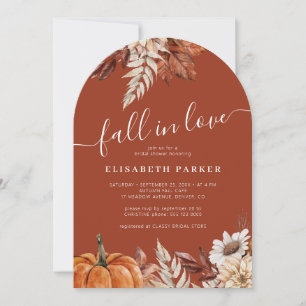 Terracotta Fall in Love pumpkin bridal shower Invitation