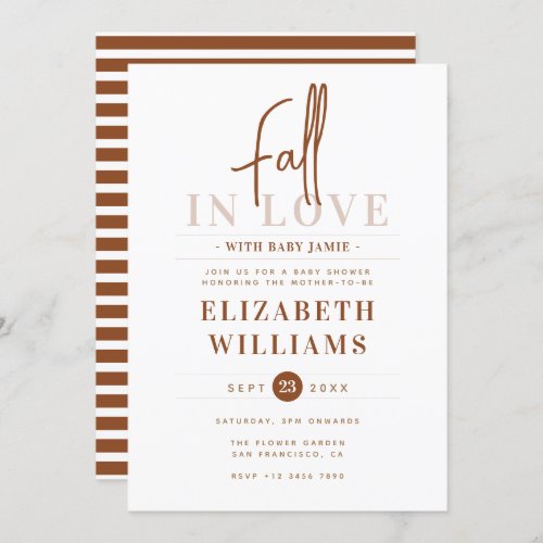 Terracotta Fall in Love With Baby Shower Invitation