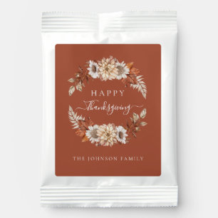 Terracotta Fall Leaves Happy Thanksgiving Hot Chocolate Drink Mix