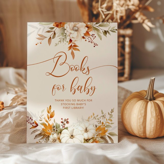 Terracotta fall pumpkin books for baby poster (Creator Uploaded)