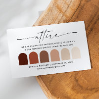 Terracotta fall wedding attire dress code palette