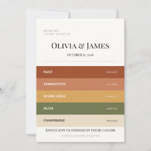 Terracotta Fall Wedding Color Palette Dress Code C Invitation