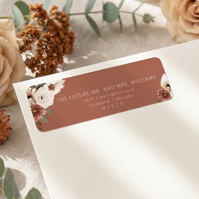 Terracotta Fall Wedding Return Address Label (Creator Uploaded)
