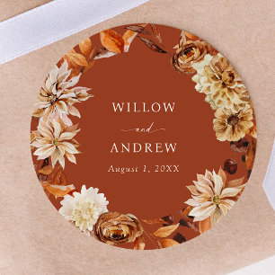 Terracotta Fall Wedding Sticker