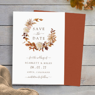 Terracotta Fall Wreath Wedding Save The Date
