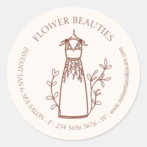 Terracotta Fashion Prom Dress Seamstress Tailor Classic Round Sticker