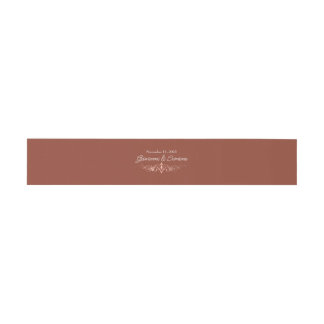 Terracotta Faux Rose Gold Invitation Belly Band