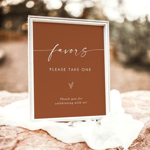 Terracotta Favors Sign Boho Wedding Favor Sign