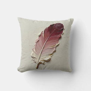 Terracotta Feather Pillow Warm Boho Living Room