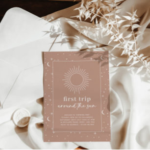 Terracotta First Trip Around The Sun Invitation