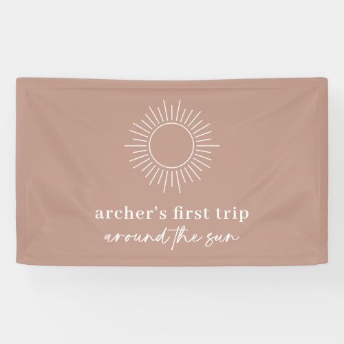 Terracotta First Trip Around The Sun Welcome Banner