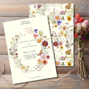 Terracotta Flora Boho Wildflower Wedding Invitation