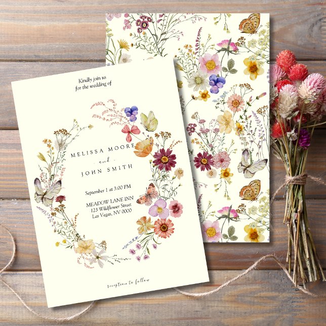 Terracotta Flora Boho Wildflower Wedding Invitation (Creator Uploaded)