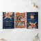 Terracotta Floral All in One QR Code Navy Wedding