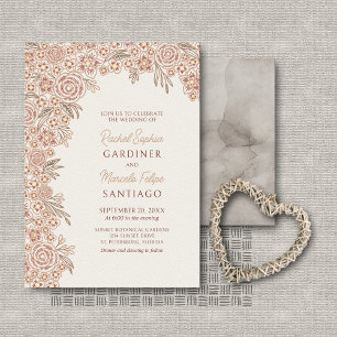 Terracotta Floral Arch Wedding Invitation