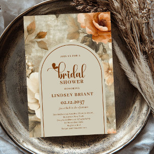 Terracotta Floral Boho Bridal Shower Invitation