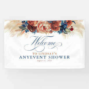 Terracotta Floral Boho Fall Party Shower Welcome B Banner