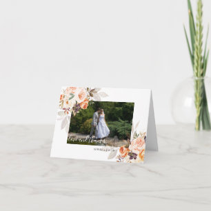 Terracotta Floral Boho Fall Wedding Thank You