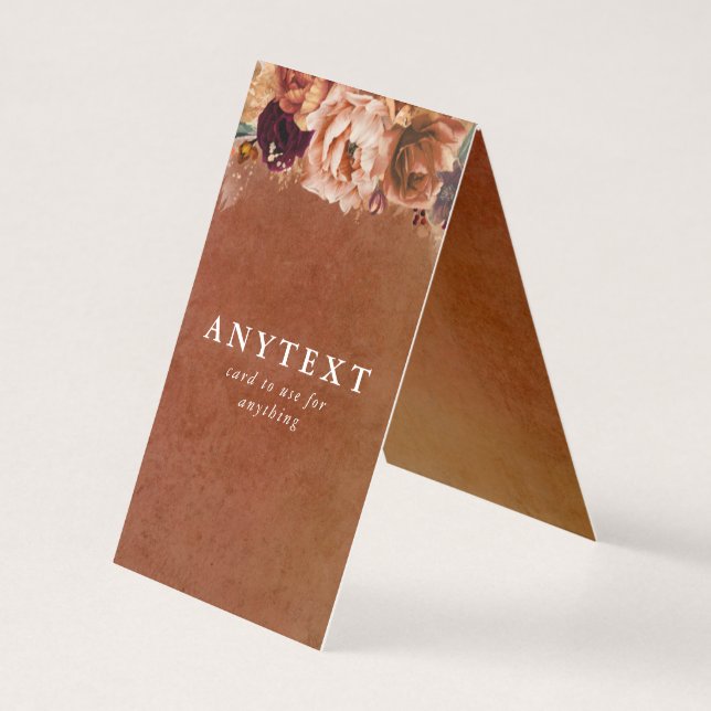 Terracotta Floral Boho Folded Card  (Back)