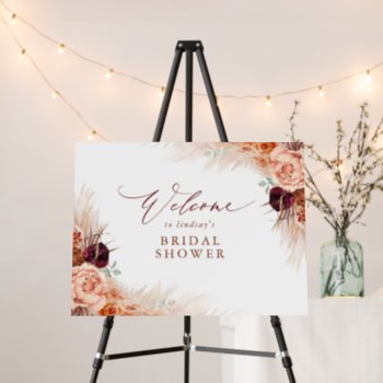 Terracotta Floral Bridal Shower Welcome Sign by lovelywow at Zazzle