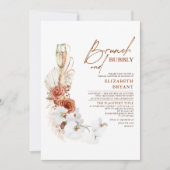 Terracotta Floral Brunch and Bubbly Bridal Shower Invitation (Front)