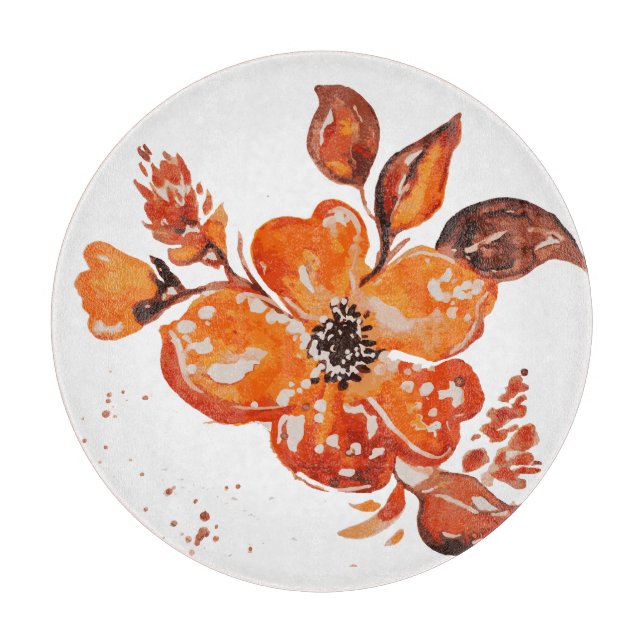 Terracotta Floral Cutting Board (Front)