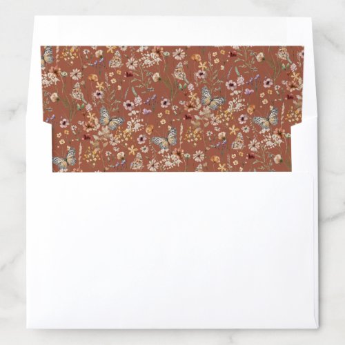 Terracotta Floral Envelope Liner