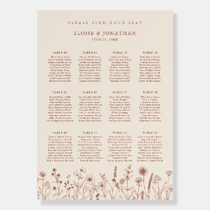 Terracotta Floral Fall Wildflower Seating Chart Foam Board