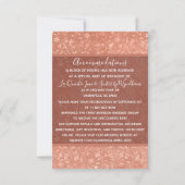 Terracotta Floral, Hearts Vines Wedding Insert Invitation (Back)