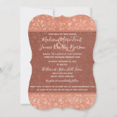 Terracotta Floral, Hearts Vines Wedding Invitation (Front)