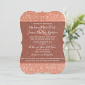 Terracotta Floral, Hearts Vines Wedding Invitation (Standing Front)