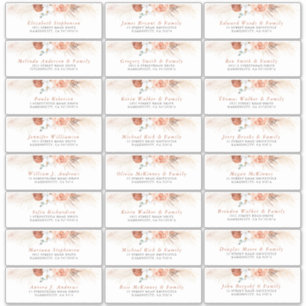 Terracotta Floral Individual Guest Address Labels