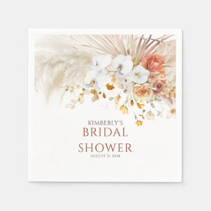 Terracotta Floral Pampas Grass Any Event Napkins