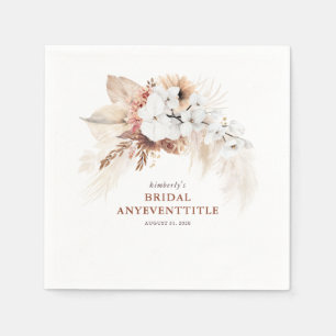 Terracotta Floral Pampas Grass Any Event Napkins