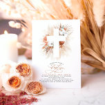 Terracotta Floral Pampas Grass Modern Baptism Invi Invitation<br><div class="desc">White orchids,  terracotta roses,  dried tropical greenery,  and pampas grass elegant watercolor baptism invitations</div>