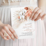 Terracotta Floral Pampas Grass Tropical Wedding Invitation<br><div class="desc">White orchids,  terracotta roses,  dried tropical greenery,  and pampas grass elegant watercolor wedding invitations</div>