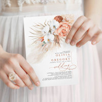 Terracotta Floral Pampas Grass Tropical Wedding