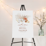 Terracotta Floral Pampas Grass Welcome Sign<br><div class="desc">Terracotta floral boho welcome sign poster for any party</div>