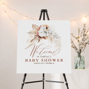 Terracotta Floral Pampas Grass Welcome Sign