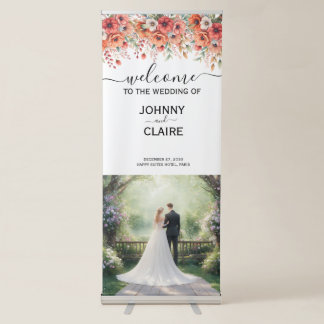 Terracotta Floral Photo Minimalist Modern Classic  Retractable Banner
