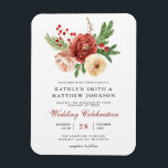 Terracotta Floral Pine Bough Wedding Invitation Magnet<br><div class="desc">Elegant Terracotta Blush Pink White Floral Christmas Pine Foliage Winter Wedding Invitation Magnet. Invite your family,  friends and colleagues to celebrate your special day with this elegant,  stylish and modern wedding invitation Magnet. All the texts are pre-arranged for you to personalize easily and quickly with your own details.</div>
