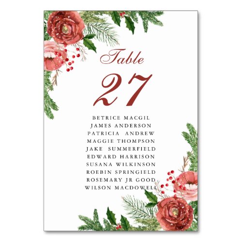 Terracotta Floral Ping Bough Wedding Guest Name  Table Number