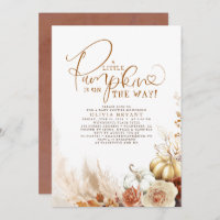 Terracotta Floral Pumpkins Fall Baby Shower Invitation