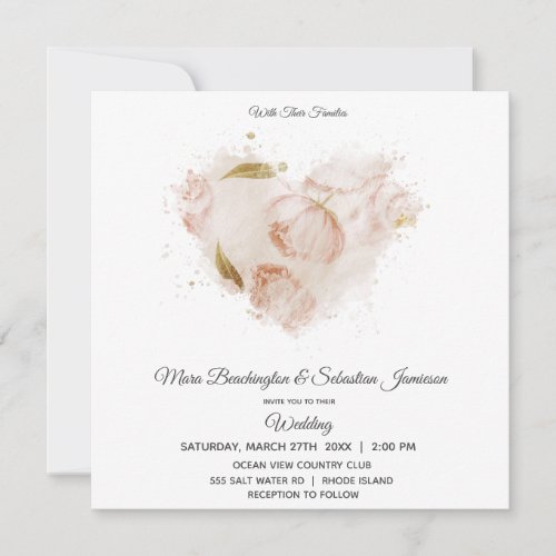  Terracotta Floral QR RSVP Art AR26 Wedding  Invitation