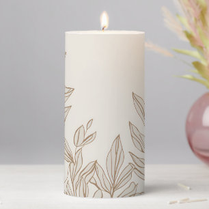 Terracotta Floral Rustic Boho Wedding & Home Decor Pillar Candle