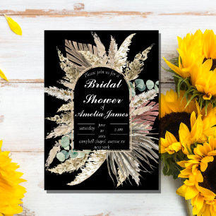 terracotta floral rustic bridal shower invitation