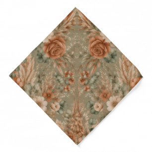 Terracotta Floral Sage Green Botanical Wedding Bandana