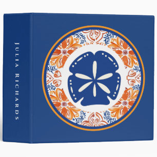 Terracotta floral sand dollar  3 ring binder